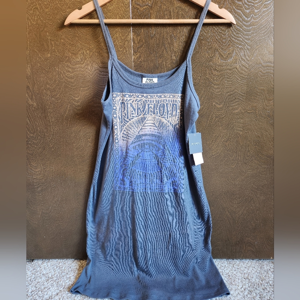 Gray Graphic Tank Dress